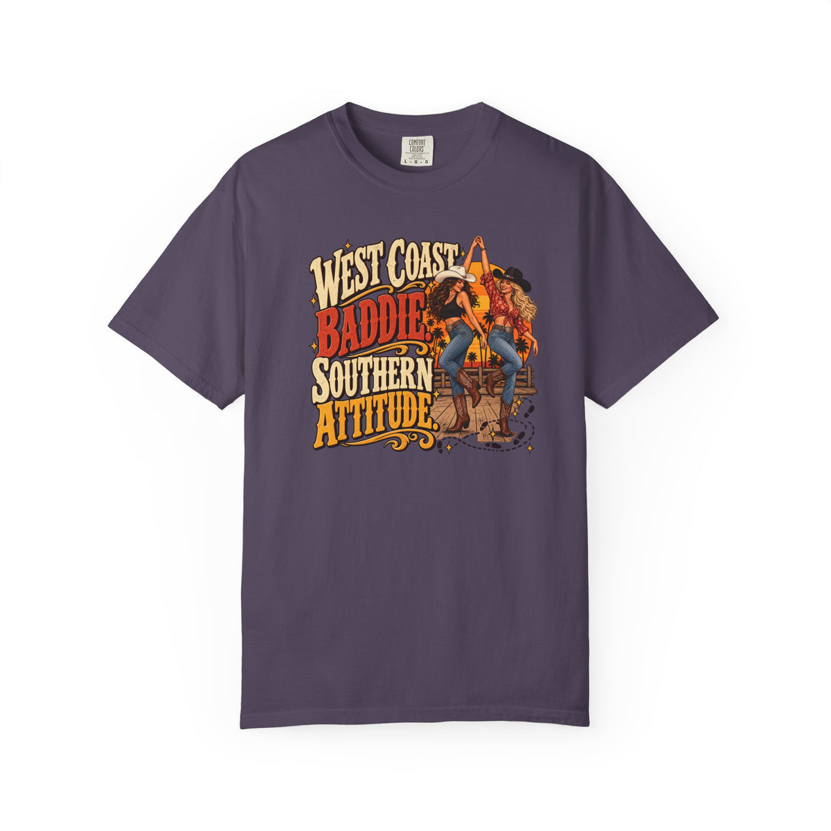 West Coast Baddie Southern Attitude Shirt, West Coast Swing Dance Tee, Funny Cowgirl Gift, Comfort Colors 1717