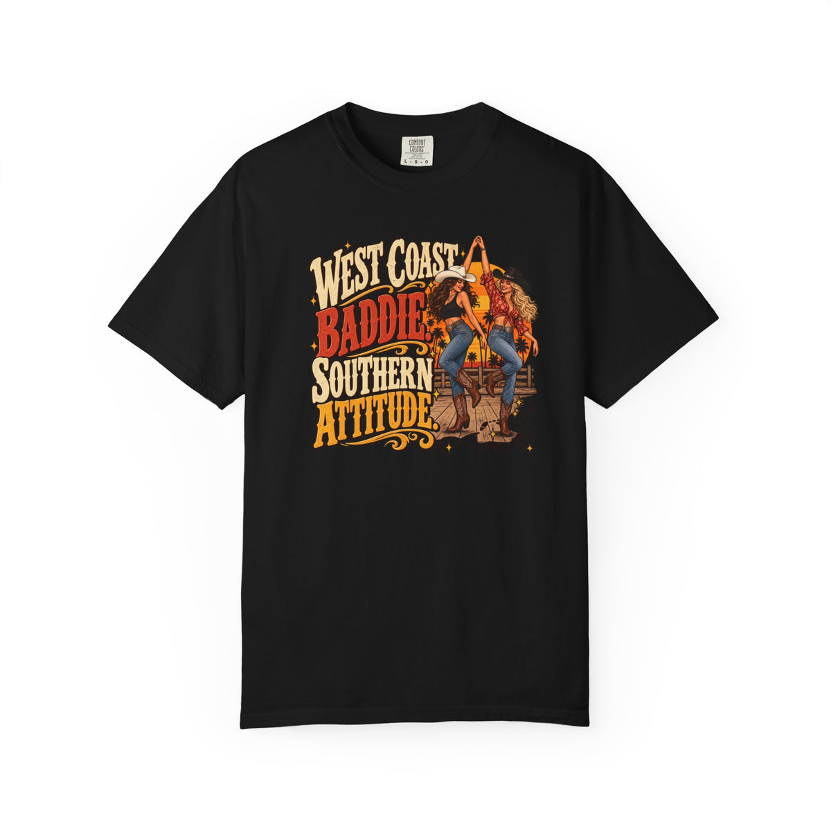 West Coast Baddie Southern Attitude Shirt, West Coast Swing Dance Tee, Funny Cowgirl Gift, Comfort Colors 1717